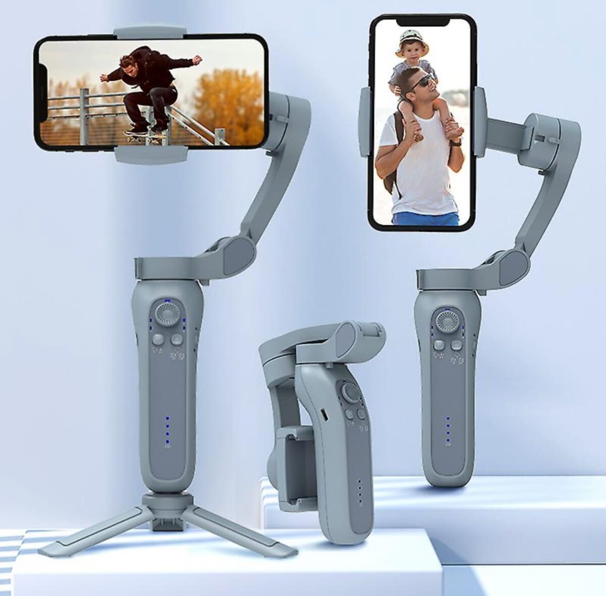 L7b Pro 3-axis Handheld Gimbal with Face Tracking for Smartphones - Wireless Bluetooth, Video Record Vlog - Image 1