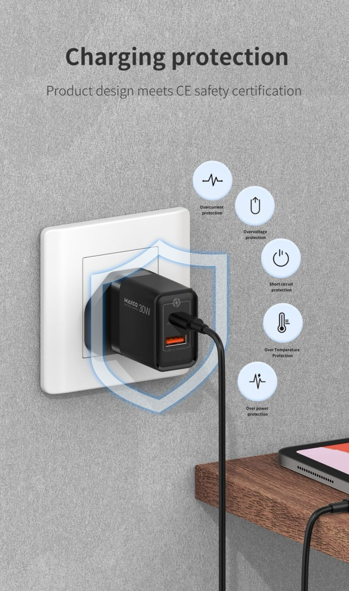 MAXCO : 30W Fast Charger USB A+C - Image 2