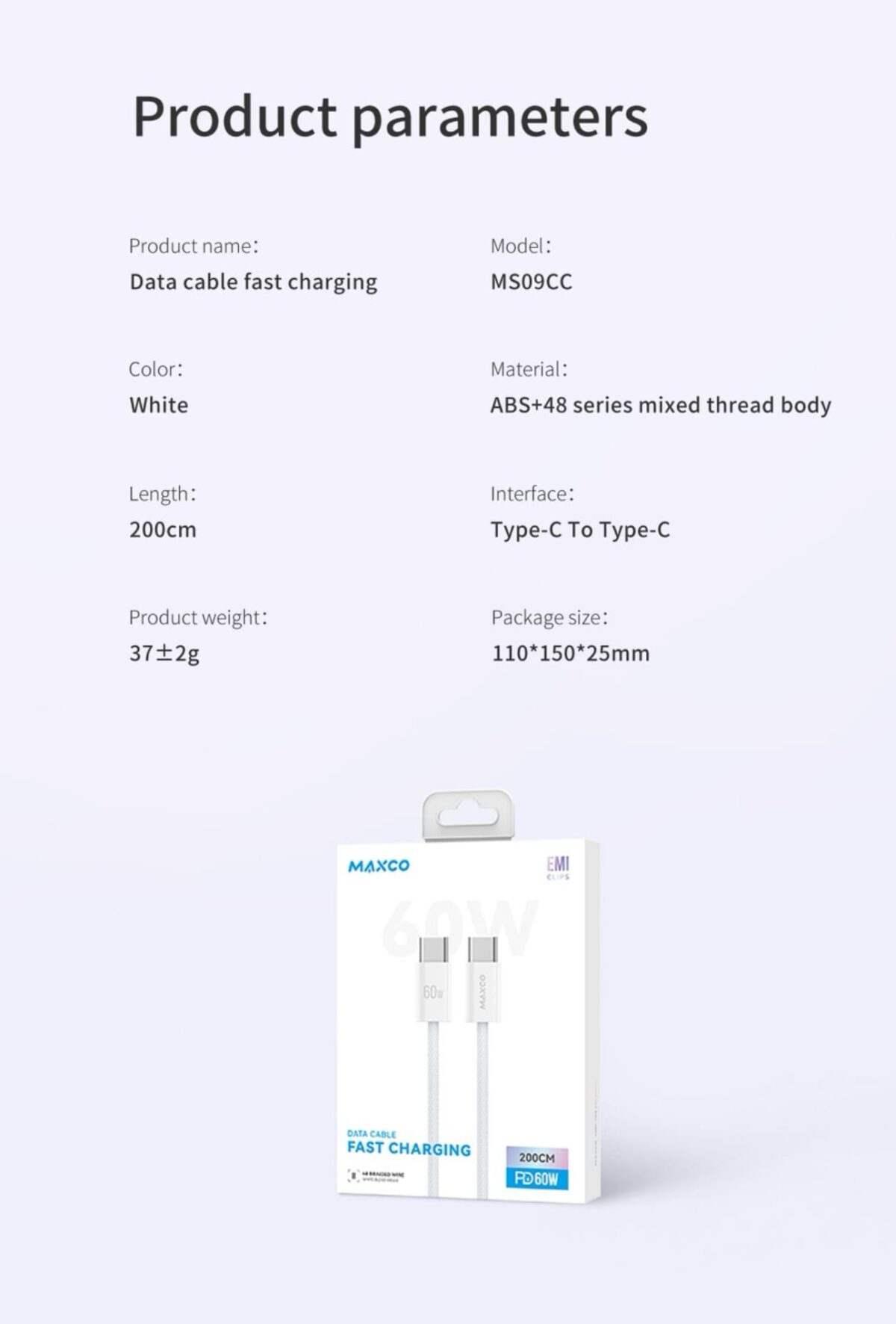 Fast Charging Data Cable With EMI Clips - Image 4