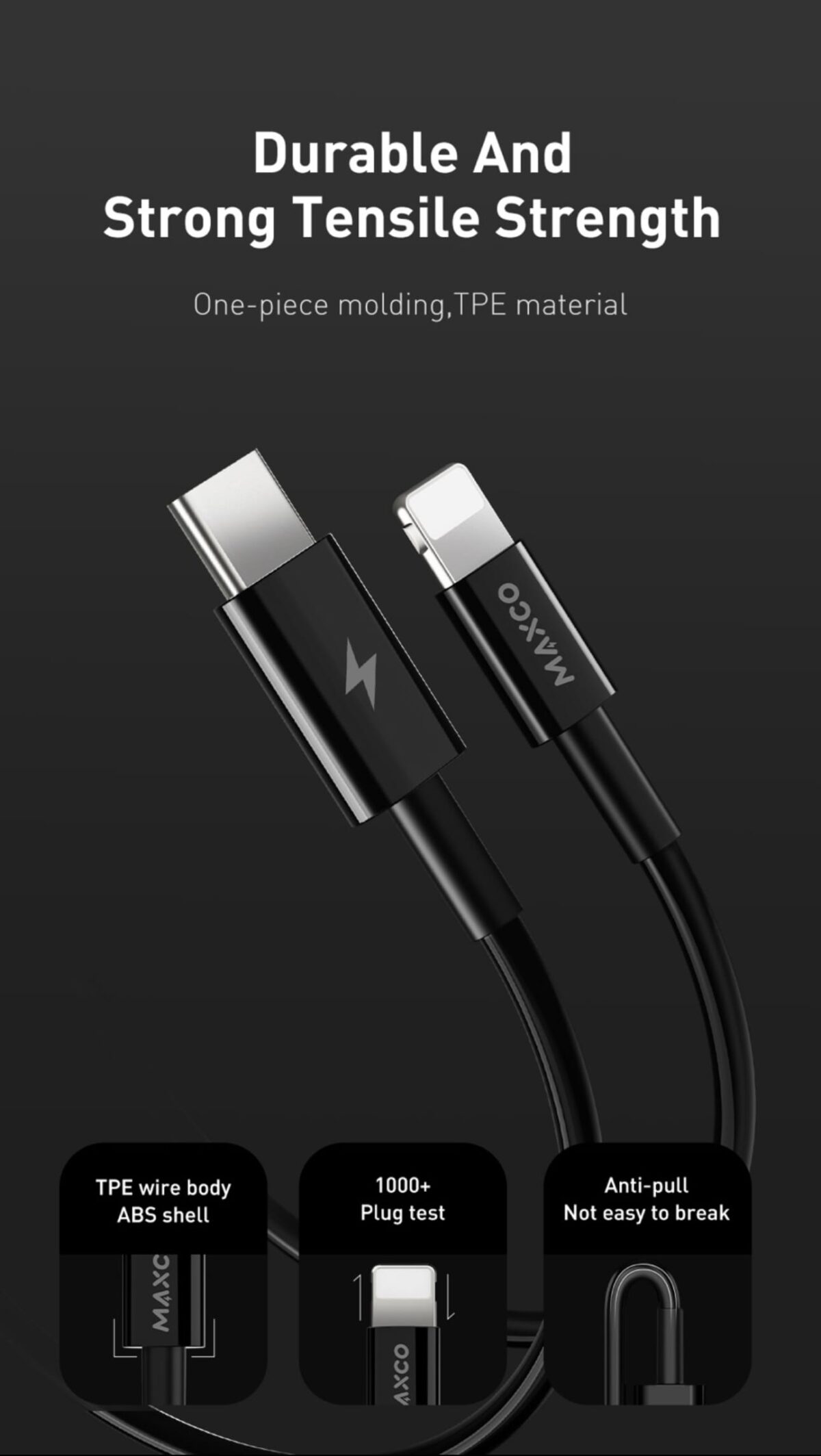 MAXCO : 20W Mini Fast Charger With Cable - Image 3