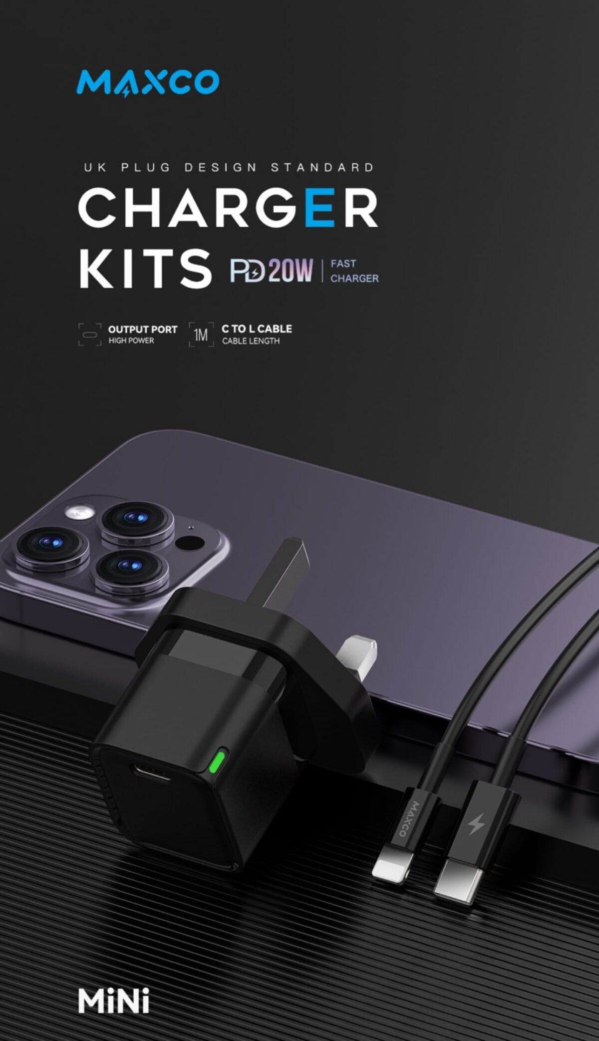 MAXCO : 20W Mini Fast Charger With Cable - Image 5