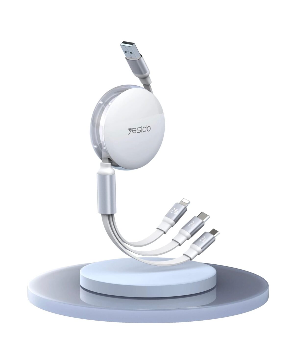 Yesido : 3 In 1 Telescopic Design With Aluminium Alloy Shell Flat Data Cable - Image 1