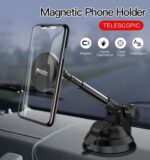YESIDO : C41 Car Windshield Telescopic Suction Cup Magnetic Phone Holder Black - Image 2
