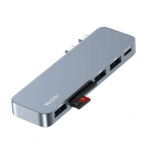 YESIDO : Hub Adapter 6 In 1 USB-C TF-SD Intelligent Docking Station HB10 (Grey)