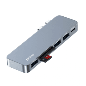 YESIDO : Hub Adapter 6 In 1 USB-C TF-SD Intelligent Docking Station HB10 (Grey)