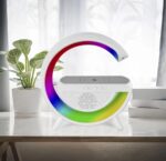 Table Lamp with Bluetooth Speaker, Wireless Charger for Bedroom Table Lamp (White) - Image 5