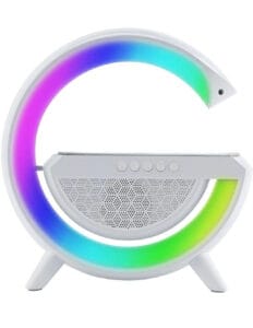 Table Lamp with Bluetooth Speaker, Wireless Charger for Bedroom Table Lamp (White)