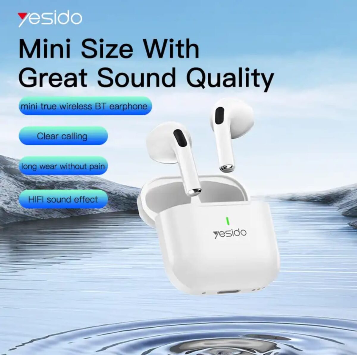 YESIDO: BT Earphones_Touch Control Wireless Bluetooth 5.1 Sport Earbuds - Image 4