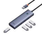BASEUS: Flite Series 4 In 1 USB-A to USB 3.0*4 HUB Adapter (Space Grey)