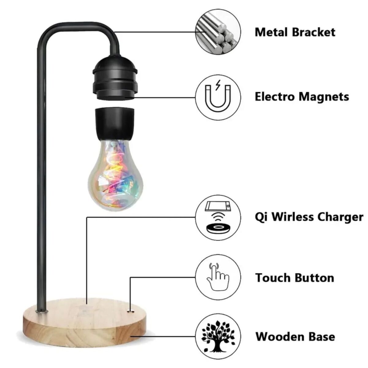 Magnetic Levitation LED Light Bulb Wireless Charger - Image 3