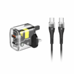 Dual Output Transparent Quick Charger With USB-C Cable