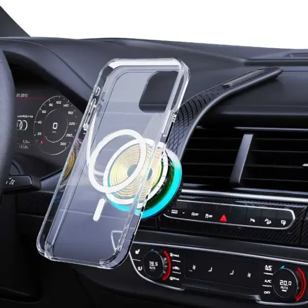 Porodo 15W Magnetic Wireless Car Mount with Dual Port Car Charger