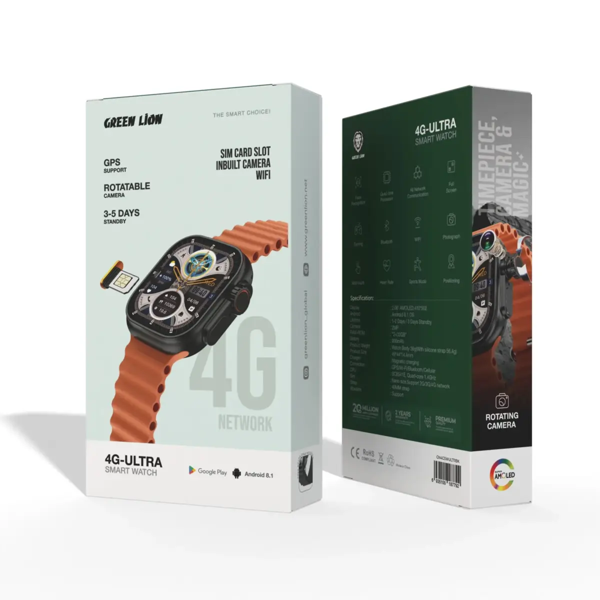 Green Lion 4G Ultra Smart Watch Andriod - Image 3