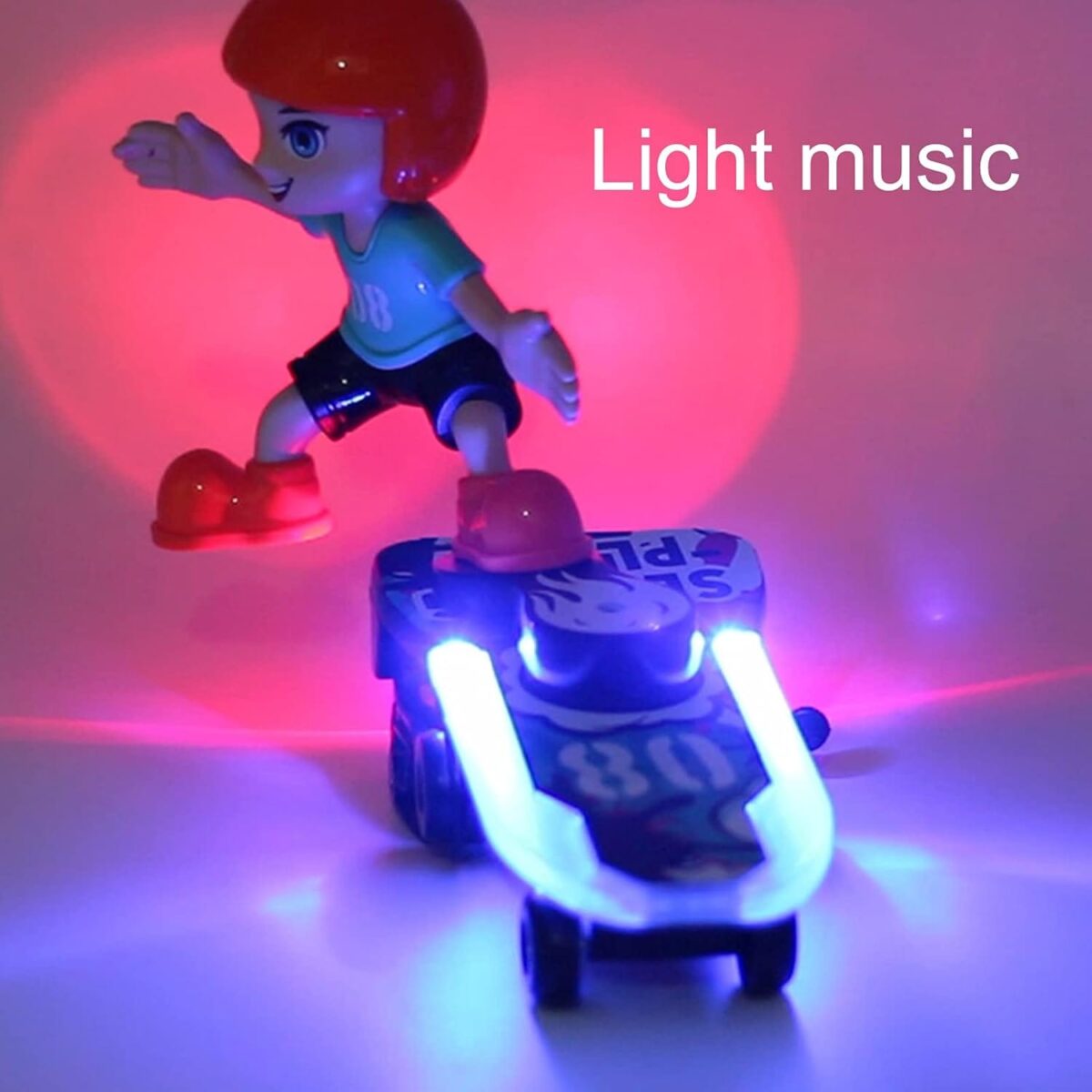 Stunt Scooter Music & Light Toy, Children Toy Cool Lights with Cartoon Boy Model for Playing - Image 5