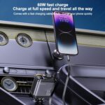 Yesido Y63 4 in 1 USB Type-C+USB Multifunctional Dual Line Digital Display Car Fast Charger - Image 2