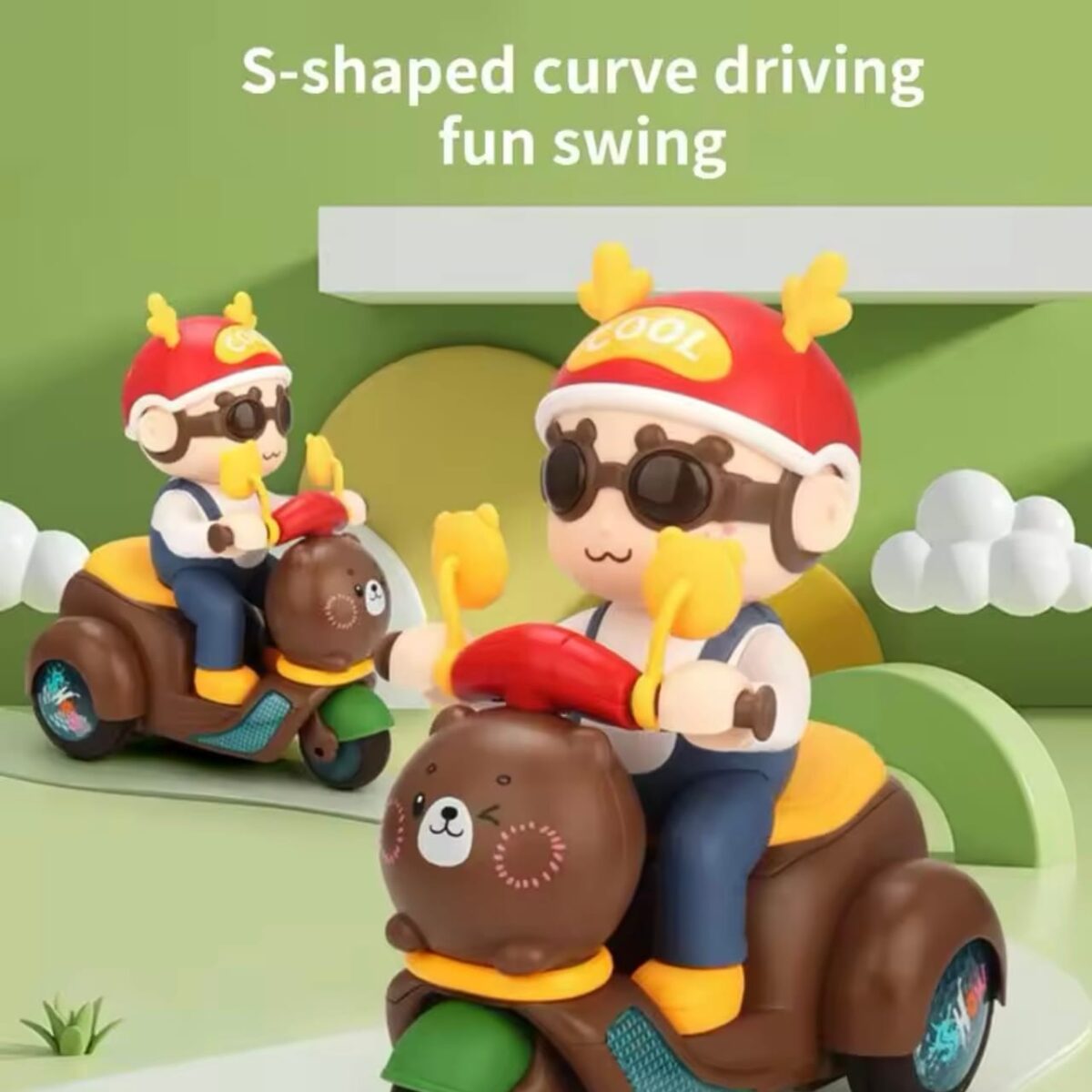 Toddler Motorcycle Toy Dancing & Rotating Stunt Tricycle With Lights Music - Image 5