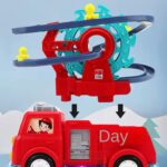 Fire Truck Toy with Small Duck Climbing Toy & 3D Car that Lights Boy Girl Little for Loud Kid Toddler Play Toy - Image 2