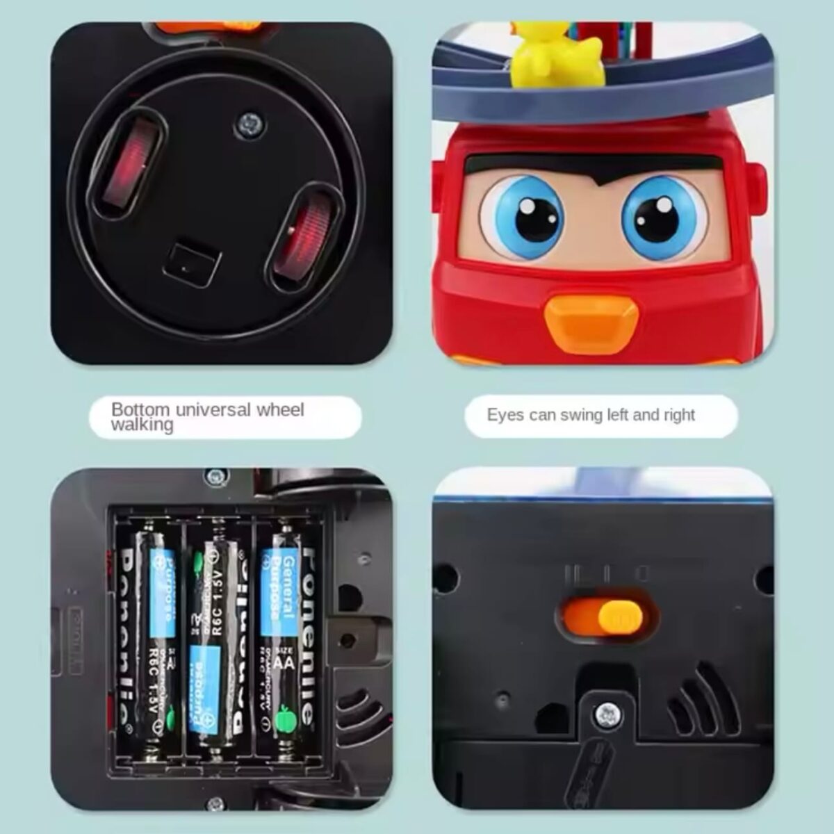 Fire Truck Toy with Small Duck Climbing Toy & 3D Car that Lights Boy Girl Little for Loud Kid Toddler Play Toy - Image 5