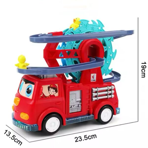 Fire Truck Toy with Small Duck Climbing Toy & 3D Car that Lights Boy Girl Little for Loud Kid Toddler Play Toy