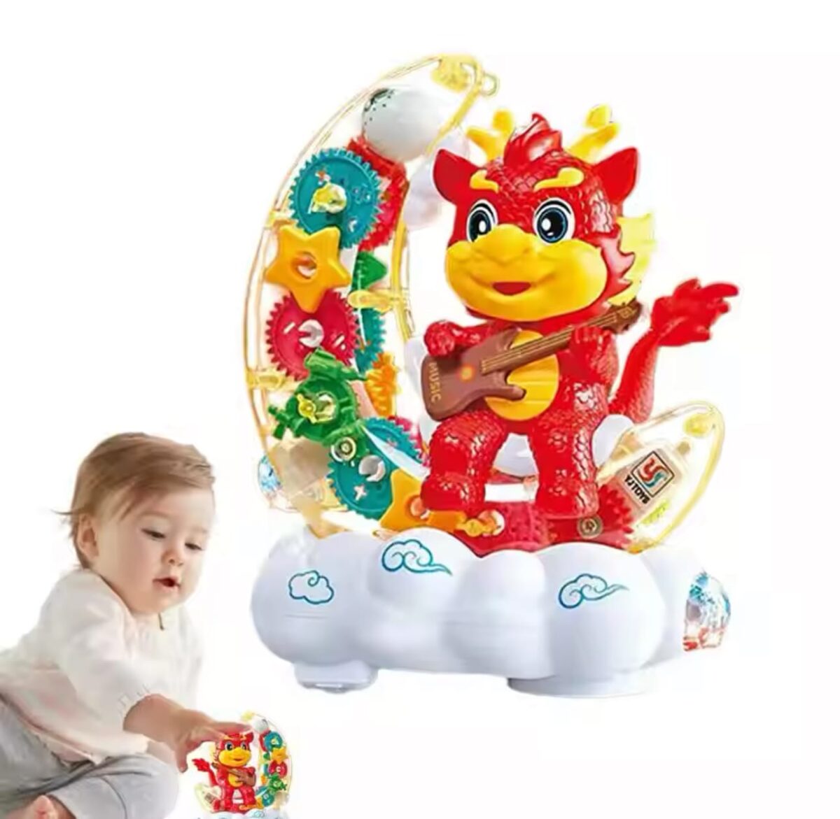 Ranley Dragons for Kids Electric, Educational Toys with Light & Music, Interactive Moon Dragon Gear - Image 2