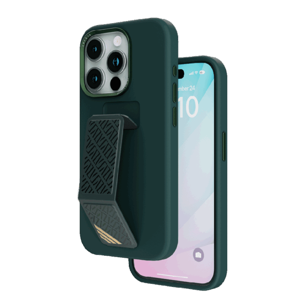 Levelo Morphix Silicone Case with Leather Grip for iPhone 15 Pro