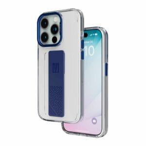 Levelo Graphia Shock-Proof Edges IMD Silicone Grip Clear Case for iPhone 15 Pro
