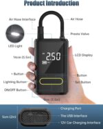 Portable Wireless Tire Inflator Air Compressor Pump For Cars, Motorcycles & Bicycles - Image 2