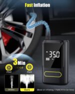 Portable Wireless Tire Inflator Air Compressor Pump For Cars, Motorcycles & Bicycles - Image 4