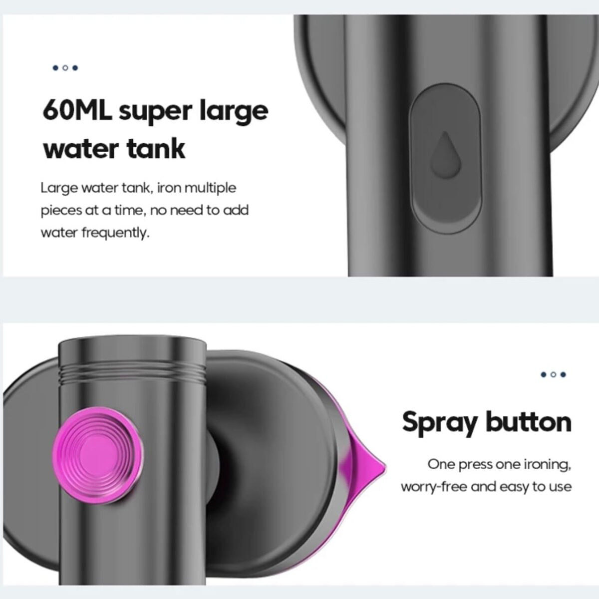 Mini Steam Iron, 90° Rotatable Handle for Clothes Steam & Travel Iron - Image 4