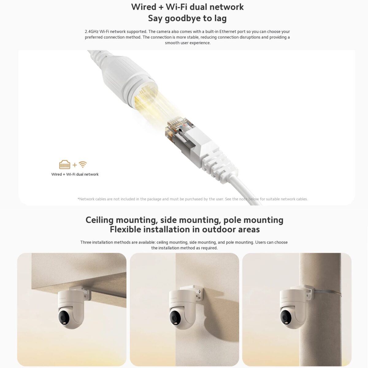 Original Xiaomi CW300 4MP Outdoor Camera IP66 Waterproof Full Color Night Vision WiFi Camera - Image 4