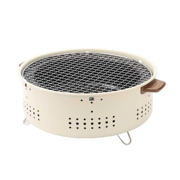 Porodo Lifestyle Camping Mini Outdoor Round BBQ-Charcoal Grill - Light Brown