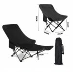 Camping Chair with Footrest - Black