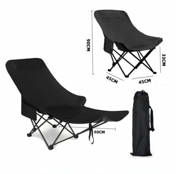 Camping Chair with Footrest - Black