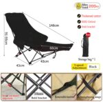 Camping Chair with Footrest - Black - Image 2