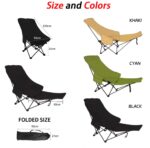 Camping Chair with Footrest - Black - Image 4
