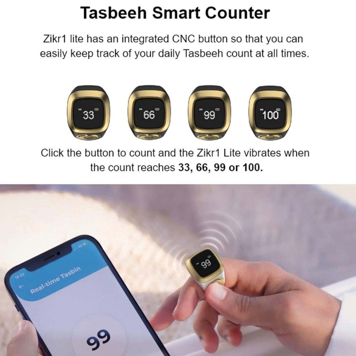 iQBLA Zikr1 Lite World's First Smart Tasbih Ring E01 - Image 6