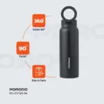 Porodo Lifestyle Magnetic Mount Water Bottle - Black - Image 2