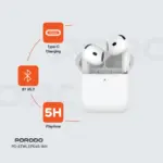 Porodo Soundtec Earbuds Gen 4 - White - Image 3