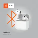 Porodo Soundtec Earbuds Gen 4 - White - Image 4
