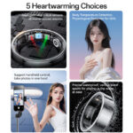 Yesido IO32 Health Ring Temp, HR, BP, female health 63mm, Black - Image 3