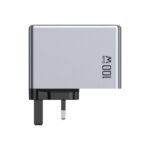 Green Lion GaN UK Plug Wall Charger with 100W Power Delivery, 0%-50% Charge in 30 Minutes,USB-C & USB-A Ports - Gray - Image 3