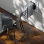 Green Lion GaN UK Plug Wall Charger with 100W Power Delivery, 0%-50% Charge in 30 Minutes,USB-C & USB-A Ports - Gray - Image 4