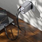 Green Lion GaN UK Plug Wall Charger with 67W Power & Type-C Cable - Gray - Image 4