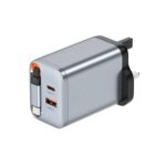 Green Lion GaN UK Plug Wall Charger with 67W Power & Type-C Cable - Gray - Image 2