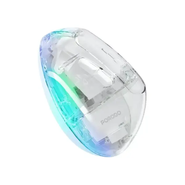 Porodo Vertical 4800 DPI Wireless Mouse - Transparent