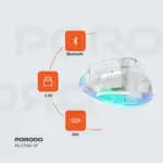 Porodo Vertical 4800 DPI Wireless Mouse - Transparent - Image 3
