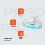 Porodo Vertical 4800 DPI Wireless Mouse - Transparent - Image 5