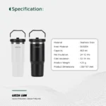 Green Lion Vacuum Tumbler 900ml Bottle - Image 5