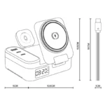 YESIDO DS38 65W Magnetic Wireless Charging Station 3-in-1 Charger with Digital Clock - Image 6