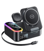 YESIDO DS38 65W Magnetic Wireless Charging Station 3-in-1 Charger with Digital Clock